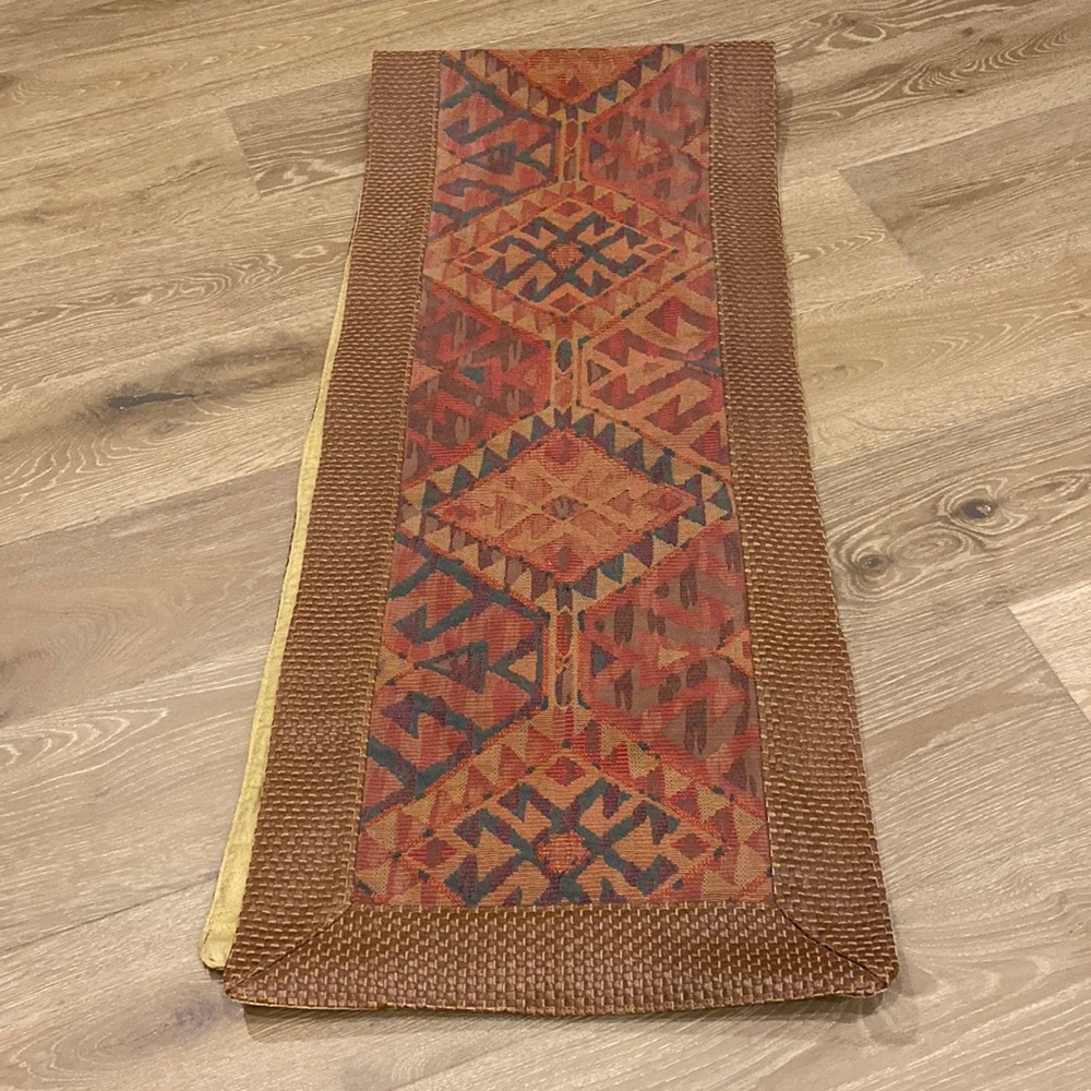 Leather Trimmed Table Runner